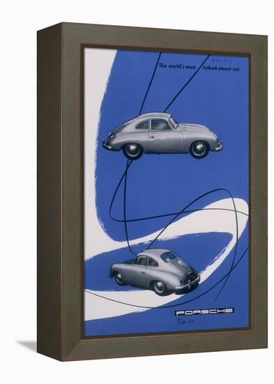 Poster Advertising the Porsche 356, 1955-null-Framed Premier Image Canvas