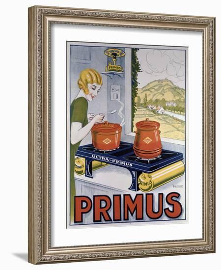 Poster Advertising the Primus Hob, Printed by Dampenon and Elarue-French School-Framed Giclee Print