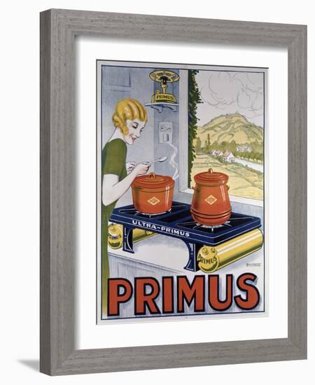 Poster Advertising the Primus Hob, Printed by Dampenon and Elarue-French School-Framed Giclee Print