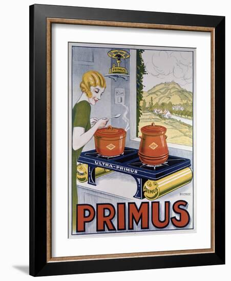 Poster Advertising the Primus Hob, Printed by Dampenon and Elarue-French School-Framed Giclee Print