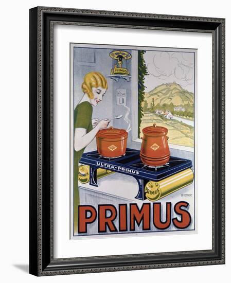 Poster Advertising the Primus Hob, Printed by Dampenon and Elarue-French School-Framed Giclee Print
