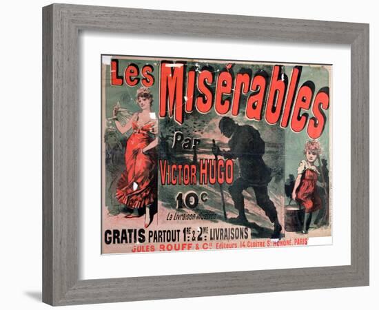 Poster Advertising the Publication of "Les Miserables" by Victor Hugo 1886-Jules Ch?ret-Framed Giclee Print