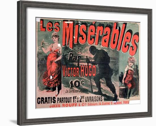 Poster Advertising the Publication of "Les Miserables" by Victor Hugo 1886-Jules Ch?ret-Framed Giclee Print