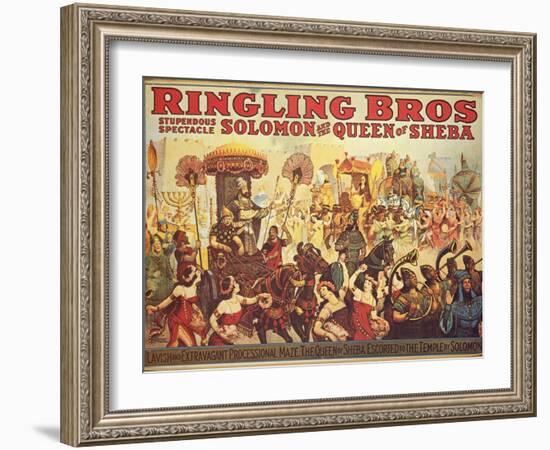 Poster Advertising the 'Ringling Bros.' Circus, c.1900-American School-Framed Giclee Print