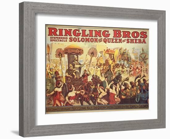 Poster Advertising the 'Ringling Bros.' Circus, c.1900-American School-Framed Giclee Print