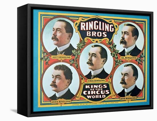 Poster Advertising the 'Ringling Bros. Kings of the Circus World', 1905 (Colour Litho)-American-Framed Premier Image Canvas