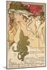 Poster Advertising the Salon Des Cent Exposition at the Hall De La Plume, 1896-Alphonse Mucha-Mounted Giclee Print