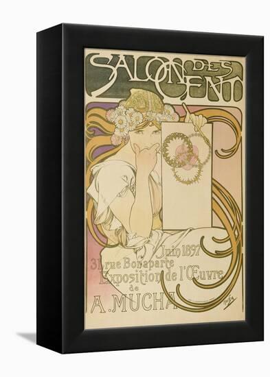 Poster Advertising the 'Salon Des Cent' Mucha Exhibition, 1897-Alphonse Mucha-Framed Premier Image Canvas