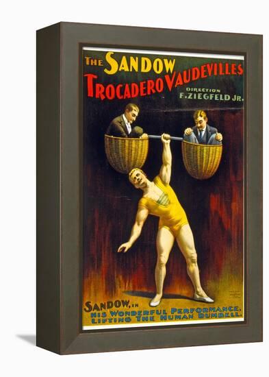 Poster Advertising The Sandow Trocadero Vaudevilles C.1894-null-Framed Premier Image Canvas