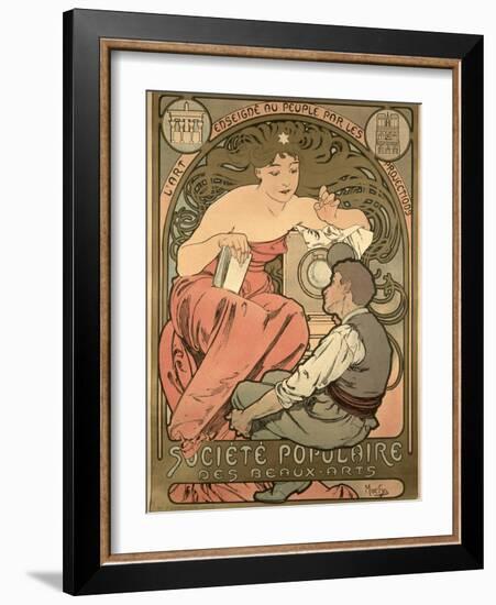 Poster Advertising the 'Societe Populaire Des Beaux-Arts, 1897-Alphonse Mucha-Framed Giclee Print