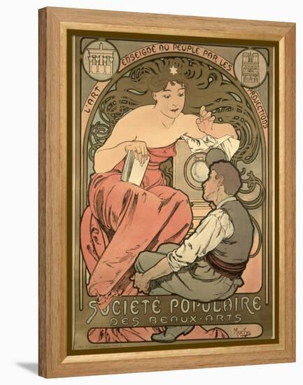 Poster Advertising the 'Societe Populaire Des Beaux-Arts, 1897-Alphonse Mucha-Framed Premier Image Canvas