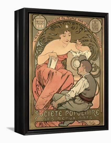 Poster Advertising the 'Societe Populaire Des Beaux-Arts, 1897-Alphonse Mucha-Framed Premier Image Canvas