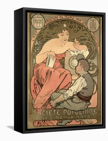 Poster Advertising the 'Societe Populaire Des Beaux-Arts, 1897-Alphonse Mucha-Framed Premier Image Canvas