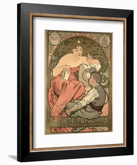 Poster Advertising the 'Societe Populaire Des Beaux-Arts, 1897-Alphonse Mucha-Framed Giclee Print