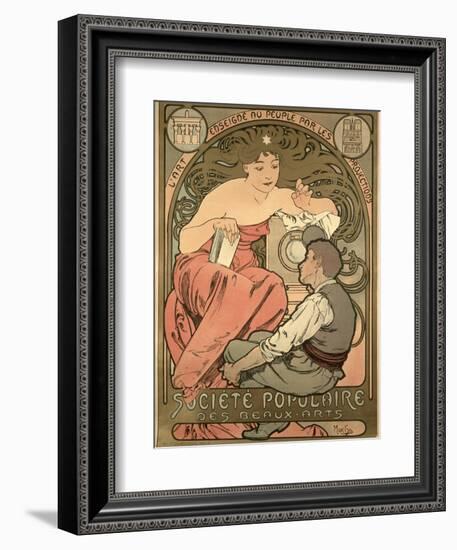 Poster Advertising the 'Societe Populaire Des Beaux-Arts, 1897-Alphonse Mucha-Framed Giclee Print