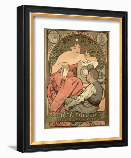 Poster Advertising the 'Societe Populaire Des Beaux-Arts, 1897-Alphonse Mucha-Framed Giclee Print