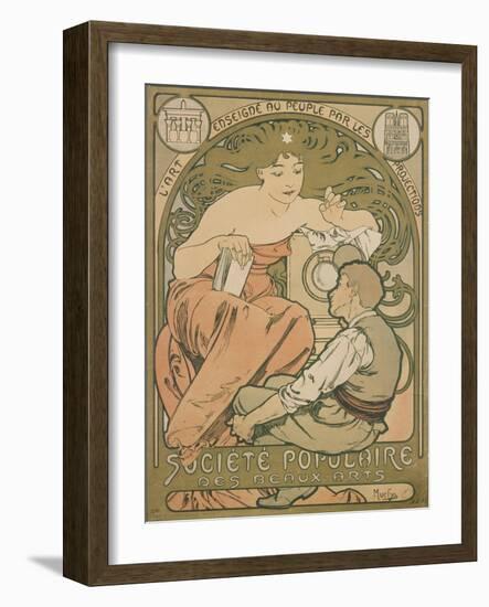 Poster Advertising the 'société Populaire Des Beaux-Arts', 1897-Alphonse Mucha-Framed Giclee Print