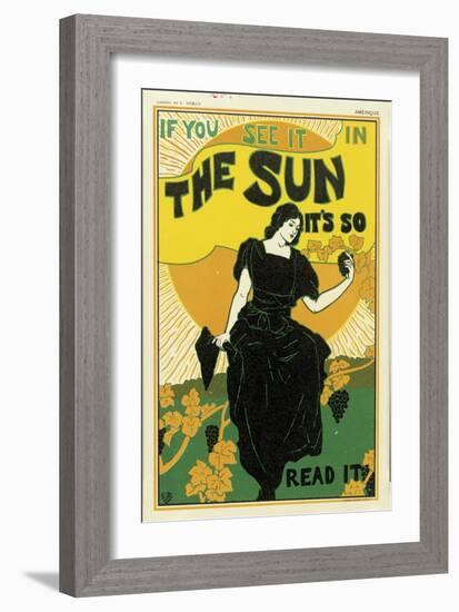 Poster Advertising 'The Sun' Newspaper, 1895-Louis John Rhead-Framed Giclee Print