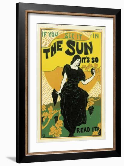 Poster Advertising 'The Sun' Newspaper, 1895-Louis John Rhead-Framed Giclee Print