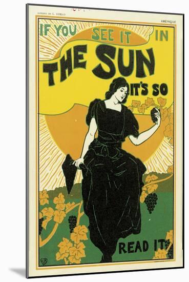 Poster Advertising 'The Sun' Newspaper, 1895-Louis John Rhead-Mounted Giclee Print