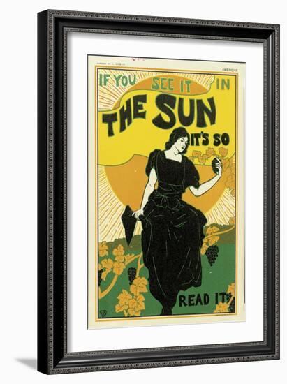 Poster Advertising 'The Sun' Newspaper, 1895-Louis John Rhead-Framed Giclee Print