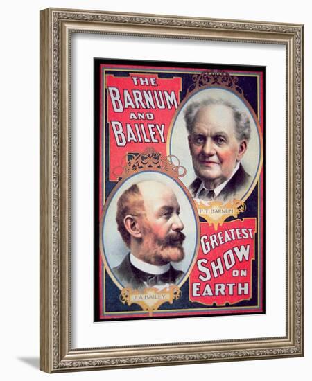 Poster Advertising the 'The Barnum and Bailey Greatest Show on Earth', 1880s-null-Framed Giclee Print