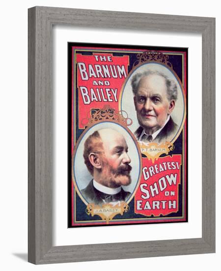 Poster Advertising the 'The Barnum and Bailey Greatest Show on Earth', 1880s-null-Framed Giclee Print