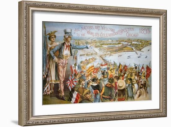 Poster Advertising the World's Columbian Exposition, Chicago 1893 (Colour Litho)-American-Framed Giclee Print