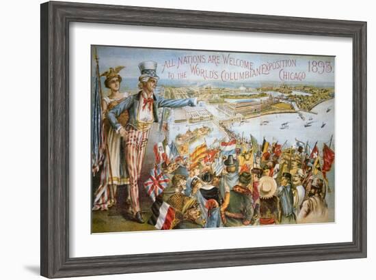 Poster Advertising the World's Columbian Exposition, Chicago 1893 (Colour Litho)-American-Framed Giclee Print