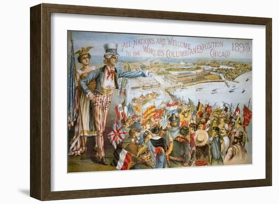 Poster Advertising the World's Columbian Exposition, Chicago 1893 (Colour Litho)-American-Framed Giclee Print