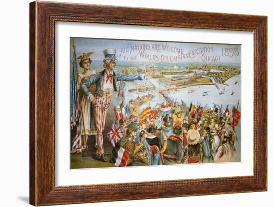 Poster Advertising the World's Columbian Exposition, Chicago 1893 (Colour Litho)-American-Framed Giclee Print