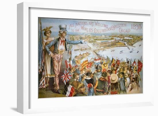 Poster Advertising the World's Columbian Exposition, Chicago 1893 (Colour Litho)-American-Framed Giclee Print