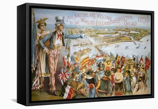Poster Advertising the World's Columbian Exposition, Chicago 1893 (Colour Litho)-American-Framed Premier Image Canvas
