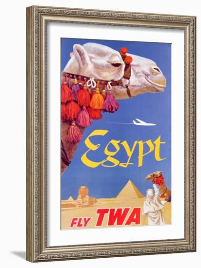 Poster Advertising Trans World Airlines Flights to Egypt, C.1967-null-Framed Giclee Print