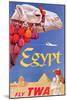 Poster Advertising Trans World Airlines Flights to Egypt, C.1967-null-Mounted Giclee Print