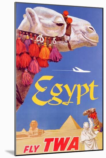 Poster Advertising Trans World Airlines Flights to Egypt, C.1967-null-Mounted Giclee Print