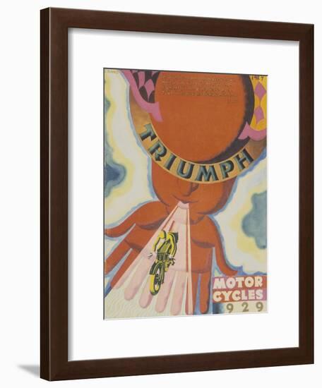 Poster Advertising Triumph Motor Bikes, 1929-null-Framed Giclee Print