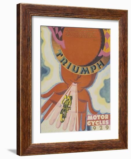 Poster Advertising Triumph Motor Bikes, 1929-null-Framed Giclee Print