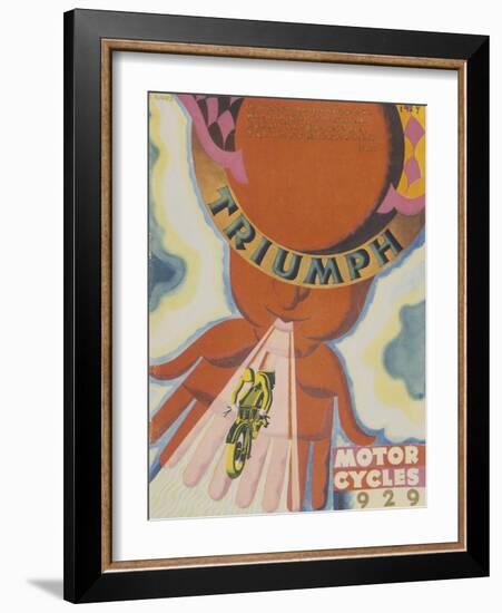 Poster Advertising Triumph Motor Bikes, 1929-null-Framed Giclee Print