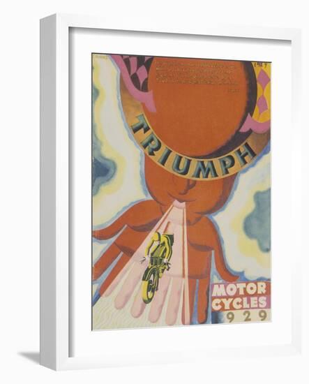 Poster Advertising Triumph Motor Bikes, 1929-null-Framed Giclee Print