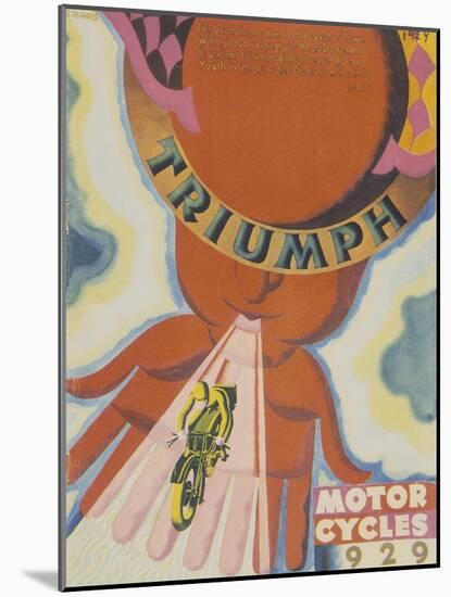 Poster Advertising Triumph Motor Bikes, 1929-null-Mounted Giclee Print