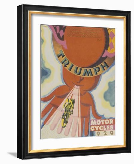 Poster Advertising Triumph Motor Bikes, 1929-null-Framed Giclee Print