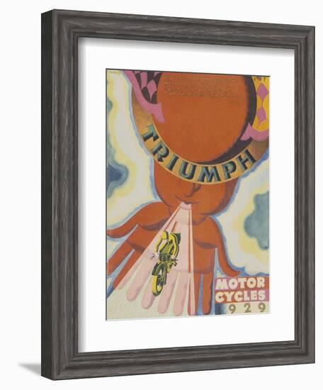 Poster Advertising Triumph Motor Bikes, 1929-null-Framed Giclee Print