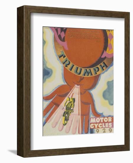 Poster Advertising Triumph Motor Bikes, 1929-null-Framed Giclee Print