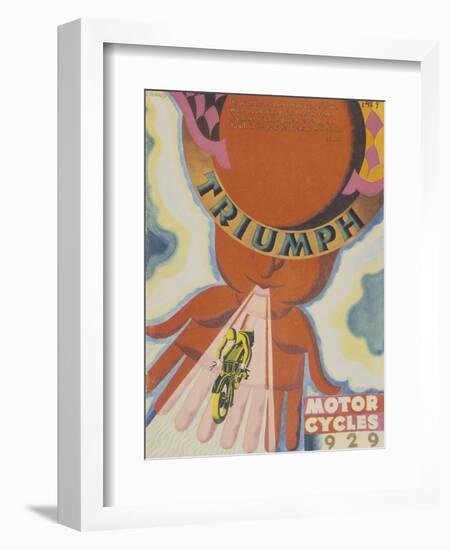 Poster Advertising Triumph Motor Bikes, 1929-null-Framed Giclee Print