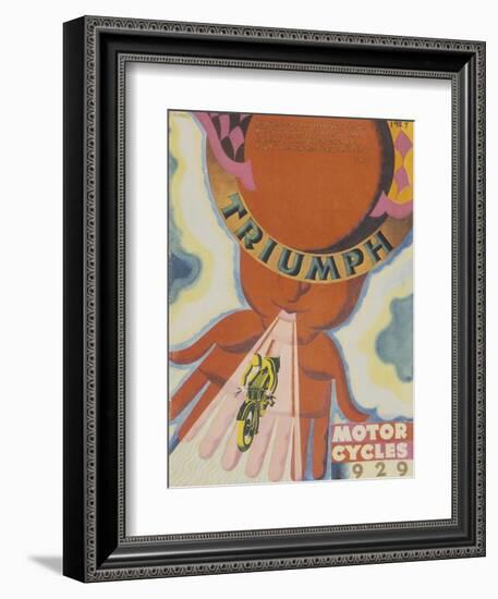 Poster Advertising Triumph Motor Bikes, 1929-null-Framed Giclee Print