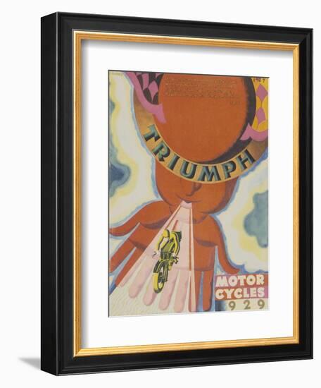 Poster Advertising Triumph Motor Bikes, 1929-null-Framed Giclee Print