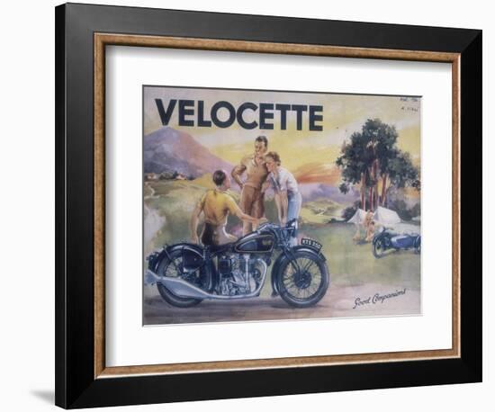 Poster Advertising Velocette Motor Bikes, 1936-null-Framed Giclee Print