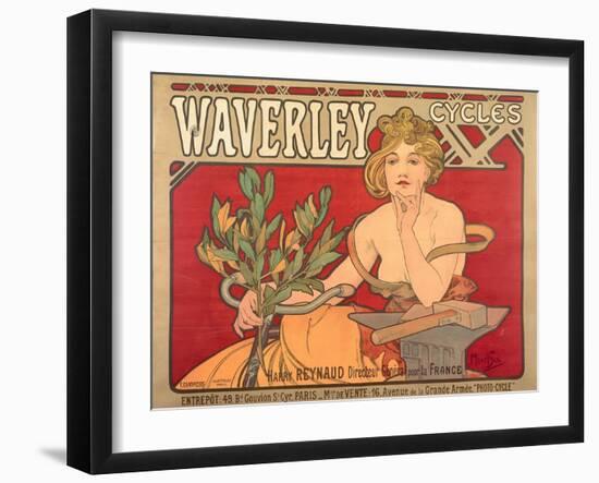 Poster Advertising 'Waverley Cycles', 1898-Alphonse Mucha-Framed Giclee Print