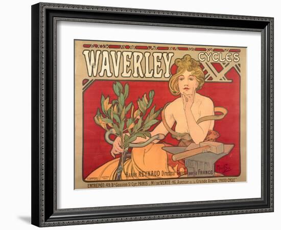 Poster Advertising 'Waverley Cycles', 1898-Alphonse Mucha-Framed Giclee Print